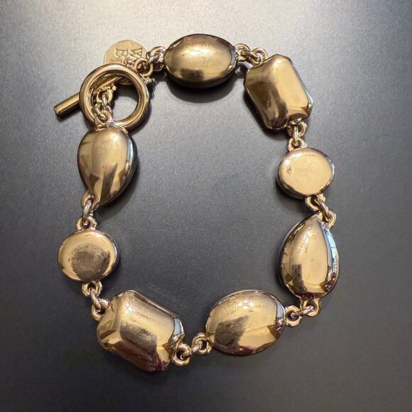 WHBM Autumn Burgundy Gold Stone Silver Tone Link Bracelet - Picture 4 of 7